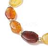 Natural Amber Beads Stretch Bracelets for Women BJEW-JB13253-3
