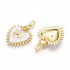 Brass Micro Pave Cubic Zirconia Pendants KK-N257-01A-G-2