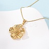 304 Stainless Steel Flower Pendant Snake Chain Necklaces for Women NJEW-F354-11B-G-4