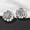 304 Stainless Steel Shell Shaped Studs Earrings for Women EJEW-K306-23P-1