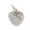 Brass Micro Pave Clear Cubic Zirconia Charms KK-A273-04P-1
