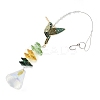 Crystal and Alloy Rhinestones Steel Wire Pendant Decorations HJEW-R050-01KCGP-4