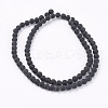 Natural Black Stone Bead Strands G-R193-01-4mm-2