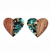 Transparent Resin & Walnut Wood Pendants LS-RESI-TAC0017-73-A02-2
