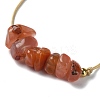 Natural Carnelian Chips Braided Bead Bracelets BJEW-JB09851-07-3