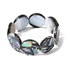 Natural Abalone Paua Shell Stretch Beaded Stretch Bracelets for Women BJEW-A151-01-6
