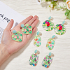 4 Pairs 4 Style Flower Enamel Dangle Stud Earrings EJEW-FI0002-31-3