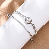 304 Stainless Steel Curb Chain Wrap Bracelets for Women BJEW-A036-12P-2