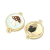 Autumn Brass Enamel Mushroom Links Connector Charms KK-K417-03C-G-2