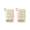 Brass Micro Pave Clear Cubic Zirconia Charms KK-F871-37G-1