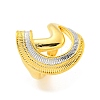 Brass C-shaped Open Cuff Ring for Women LS-AJEW-U003-08G-1