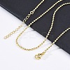 Brass Rondelle Link Chain Necklaces for Women NJEW-K282-04G-3