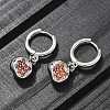 Brass Cubic Zirconia Hoop Earrings EJEW-Q015-02P-C-4