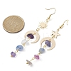 Moon & Star & Sun Brass Asymmetrical Earrings EJEW-JE05454-3
