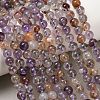 Natural Purple Phantom Quartz Lodolite Quartz Beads Strands G-R446-6mm-01A-5