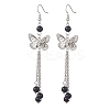 Brass Butterfly Dangle Earrings EJEW-JE06665-2