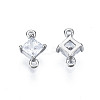 Long-Lasting Plated 925 Sterling Silver Cubic Zirconia Links LS-STER-ZX003-03P-NF-2