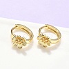 Flower Brass Hoop Earrings EJEW-Z102-02G-2
