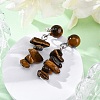 Natural Tiger Eye Dangle Stud Earrings EJEW-JE06371-03-1