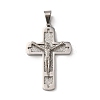 304 Stainless Steel Religion Jesus Cross Pendants STAS-F323-08P-1