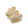 Brass Micro Pave Cubic Zirconia Letter Links KK-I717-04W-2