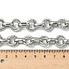 304 Stainless Steel Textured Double Ring Link Chain Necklaces NJEW-S453-02P-C-5