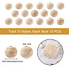 100Pcs 10 Style Unfinished Natural Wood European Beads WOOD-CW0001-03-3