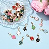 40Pcs 10 40Pcs 10 Style Alloy Enamel Pendant Decorations HJEW-YW00187-5