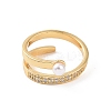 Brass Micro Pave Cubic Zirconia Open Rings RJEW-J017-VC199-2