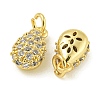 Rack Plating Brass Micro Pave Clear Cubic Zirconia Charms KK-Z067-23G-05-2