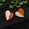 Resin & Wood Stud Earrings EJEW-N017-002A-2