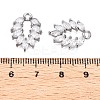 Brass Micro Pave Clear Cubic Zirconia Pendants KK-T060-33P-RS-3