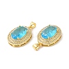 Real 16K Gold Plated Brass Micro Pave Cubic Zirconia Pendants ZIRC-L103-061G-03-2