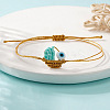 Waxed Cord with Glass Braided Bracelets for Women PS3674-3
