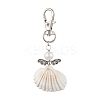 Angel Alloy & Wire Wrapped Natural Shell Pendant Decorations HJEW-JM02017-04-1