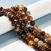 Natural Striped Agate/Banded Agate Beads Strands G-A246-8mm-10-8