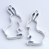 Alloy Bunny Open Back Bezel Pendants X-PALLOY-S047-41B-FF-1