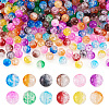 Two Tone Transparent Crackle Acrylic Beads CACR-TA0001-01-1