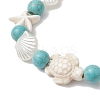 Synthetic Turquoise Beaded Stretch Bracelets BJEW-JB11861-3