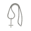 Alloy Full Crystal Rhinestone Christian Inverted Cross Pendant Necklaces NJEW-P333-01P-4