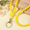 Rose Silicone ID Card Neck Strap Card Holder NJEW-SW00028-04-4