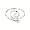 Non-Tarnish 304 Stainless Steel Spiral Open Cuff Ring for Women RJEW-C097-04P-2
