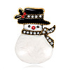 Christmas Snowman Enamel Pin with Rhinestone LS-XMAS-PW0001-267A-1