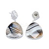 Natural Stripe Agate Dangle Stud Earrings EJEW-L228-06S-2