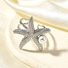 Brass Cuff Rings for Women RJEW-Q008-02P-2