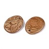 Natural Wood Lace Stone Pendants G-N349-07C-2