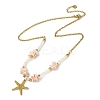 Starfish 304 Stainless Steel Pendant Necklaces NJEW-L465-02G-4