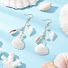Shell Shape Dangle Earrings EJEW-TA00639-1