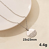 Stylish Stainless Steel Geometric Flat Round Pendant Necklace for Women PD6789-11-1