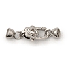 Flower Brass Micro Pave Clear Cubic Zirconia Lobster Claw Clasps KK-U059-49P-1